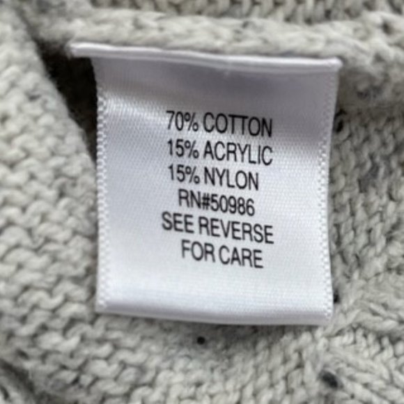 Croft & Barrow Cream-Colored Cowl Neck Sweater with 3/4 Wide Sleeves - Picture 5 of 6